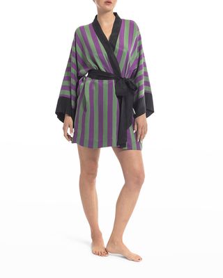 Stripe Mini Kimono Robe