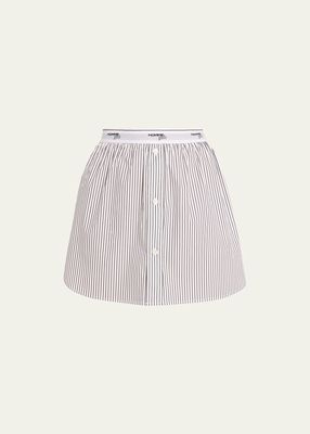 Stripe Shirttail Mini Skirt