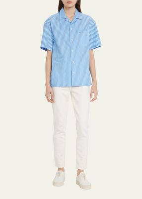 Stripe Short-Sleeve Cotton Shirt