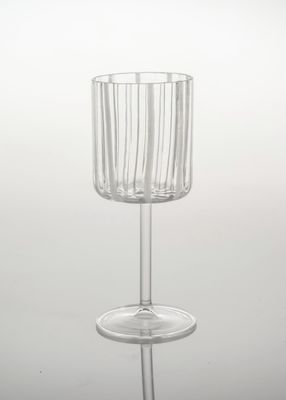 Stripe Wine Glass, White