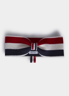 Striped Bow Knit Headband