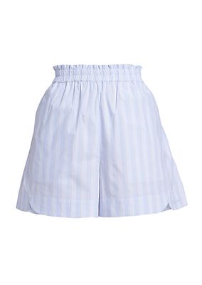 Striped Cotton Boxer-Style Shorts