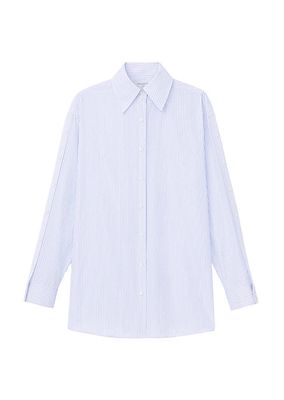 Striped Cotton Poplin Oversized Shirt