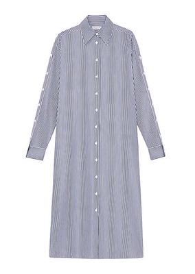 Striped Cotton Poplin Oversized Shirtdress