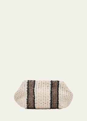 Striped Crochet Clutch Bag