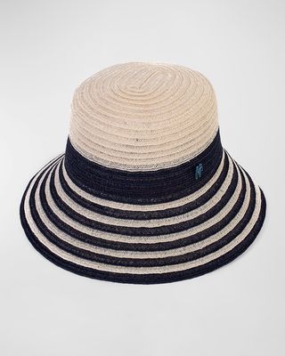 Striped Hemp Straw Bucket Hat