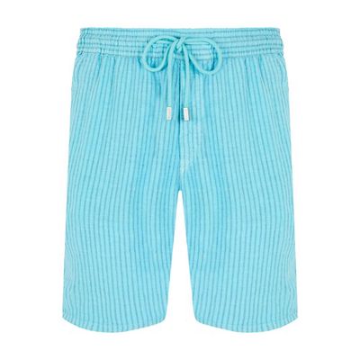 Striped Linen Bermuda Shorts