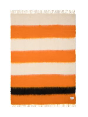 Striped Mohair Blanket - Orange - Orange