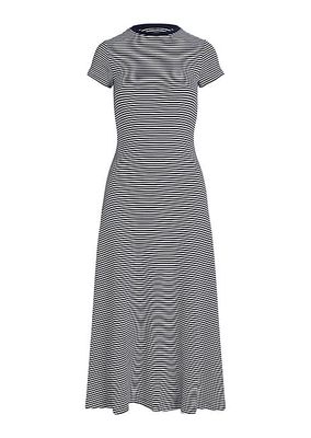 Striped Ribbed Cotton-Blend Dress