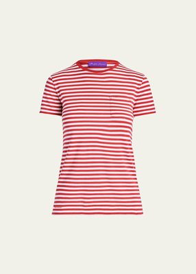 Striped Short-Sleeve Knit T-Shirt