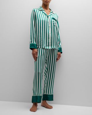 Striped Silk Charmeuse Pajama Set