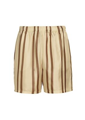 Striped Silk Shorts