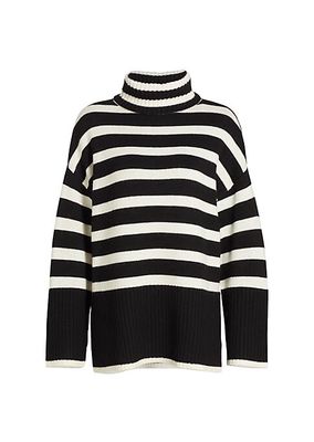 Striped turtleneck sweater