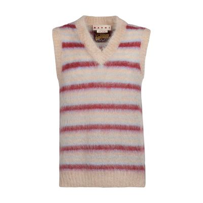 Striped vest knitted