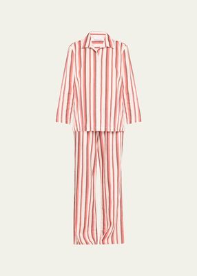 Striped Wide-Leg Linen Lounge Set