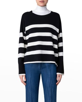 Striped Wool-Cashmere Sweater
