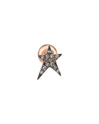 Struck Star 14k Champagne Diamond Single Stud Earring