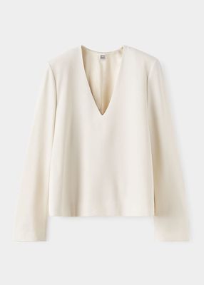 Structured Wool Crepe Top