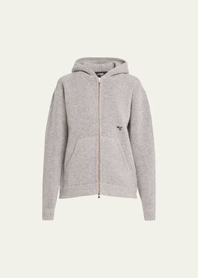 Structured Wool Knit Hoodie