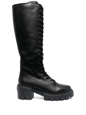 Stuart Weitzman 70mm calf-length lace-up boots - Black