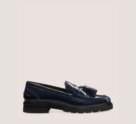 Stuart Weitzman Adrina Loafer The SW Outlet, Navy Blue Patent Leather