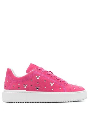 Stuart Weitzman crystal-embellished suede sneakers - Pink