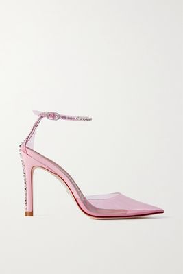 Stuart Weitzman - Glam 100 Crystal-embellished Pvc Pumps - Pink