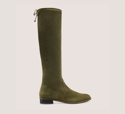 Stuart Weitzman Kneezie City Boot The SW Outlet, Hunter Green Stretch Suede
