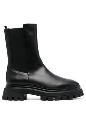 Stuart Weitzman lug-sole leather ankle boots - Black