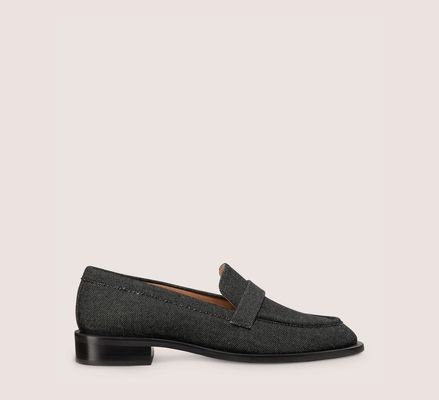 Stuart Weitzman Palmer Sleek Loafer Flats & Loafers, Black Vintage Denim