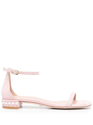 Stuart Weitzman pearl-embellished open-toe sandals - Pink