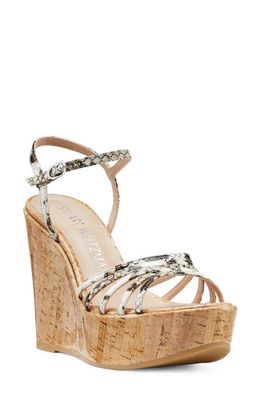 Stuart Weitzman Soirée Wedge Platform Sandal in Cream/Oat