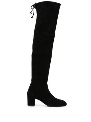 Stuart Weitzman Yulianaland 60mm tie-fastening suede boots - Black