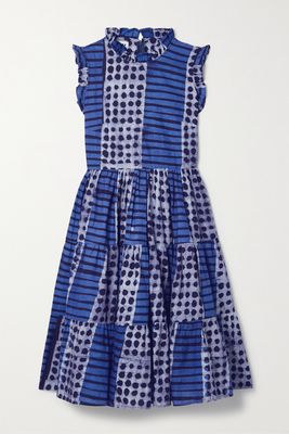 Studio 189 - Aggie Tiered Ruffled Printed Cotton Midi Dress - Blue