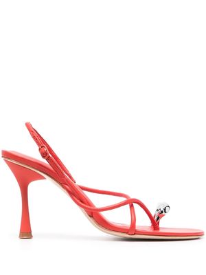 Studio Amelia 90mm crossover-straps leather sandals - Red