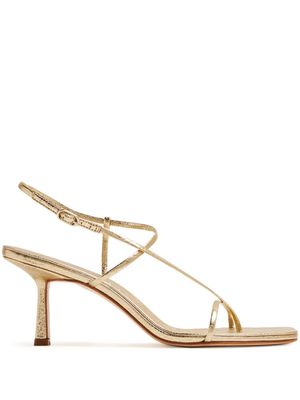 Studio Amelia Cross Front 70mm laminated-leather sandals - Gold