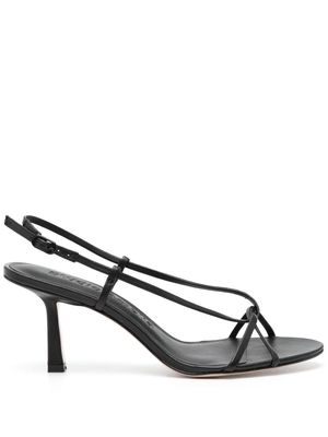 Studio Amelia cross-front high-heel leather sandals - Black