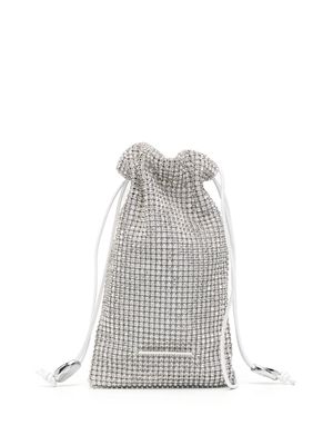 Studio Amelia Pebble crystal-embellished pouch crossbody bag - Silver