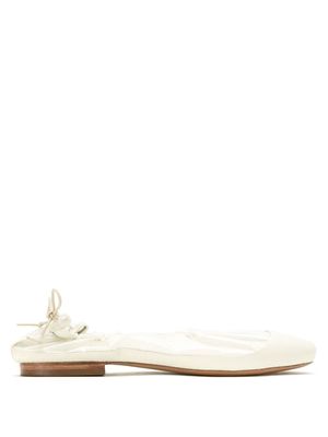 Studio Chofakian leather elasticated ballerinas - White