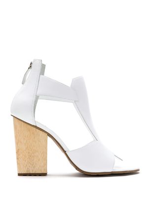 Studio Chofakian leather panelled pumps - White