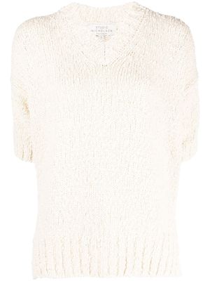 Studio Nicholson bouclé-knit short-sleeve jumper - Neutrals