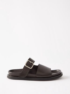 Studio Nicholson - Buckle-strap Split Leather Sandals - Womens - Dark Brown