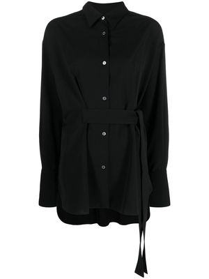 Studio Nicholson buttoned-up belted shirt - Black