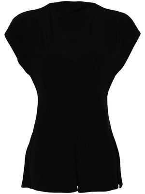 Studio Nicholson cap-sleeved peplum top - Black