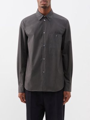 Studio Nicholson - Chest-pocket Cotton-poplin Shirt - Mens - Grey