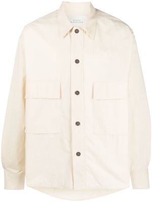 Studio Nicholson flap-pocket long-sleeve shirt - Neutrals