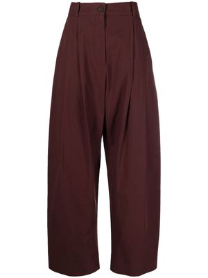 Studio Nicholson high-waist cotton trousers - Red
