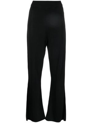 STUDIO NICHOLSON high-waist flared trousers - BLACK