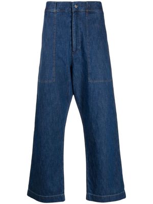 Studio Nicholson high-waist wide--leg jeans - Blue