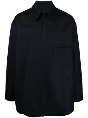 Studio Nicholson long-sleeve wool shirt jacket - Blue
